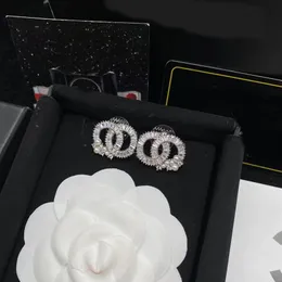 2022 nova moda cristal alfabeto parafuso prisioneiro brinco aretes orecchini senhoras festa de casamento presente luxo designer jóias com box201s