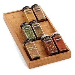Organization 3Tier Wood Seasoning Drawer Tray Spice Rack Organizer 12 Jars Holder Shelf Kitchen Supplies