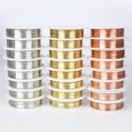 0 2 0 3 0 4 0 5 0 6 0 8 mm 10 Rollen Legierungsschnur Silber Gold Farbe Bastelperlen Seil Kupferdrähte Perlendraht für DIY-Schmuck178z