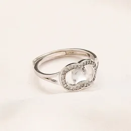 Letra de jóias de jóias de moda anéis de letra de casamento suprimentos de casamento de zircão 18k de ouro banhado a ouro de dedo ajustável anel aberto de luxo acessórios