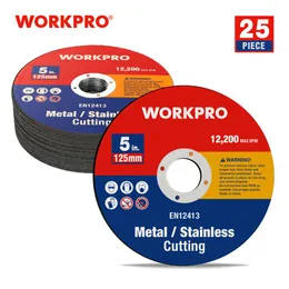 Slijpstenen Workpro 10/25 PCS 125mm 5 "أقراص قطع من الفولاذ المقاوم للصدأ المعدنية مقطوعة من عجلة طاحونة الزاوية