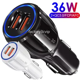 36W 30W QC3.0 Fast Quick Chargers Dual Usb Car Charger Power Adapters For IPhone 14 15 11 12 13 Samsung S20 S21 S23 S24 htc GPS PC Android F1