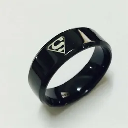 Anillo de carburo de tungsteno con logo de Superman S negro, ancho de 8mm y 7g para hombres y mujeres, alta calidad, EE. UU. 7-14223J