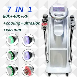 Máquina de cavitação ultrassônica em forma de corpo, vácuo, radiofrequência, levantamento facial, pele apertada, lipolaser, reduz gordura, 40k, 80k, com 7 alças