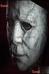 Maski imprezowe świąteczne zapasy domowe ogród Cosmas Halloween Michael Myers Mask Trick or Treat Studio Mike Mel White Fl Head Latex8950385