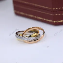 trinity ring Tricyclic crossover for woman designer Couple Size 6 7 8 for man Gold plated 18K diamond T0P quality highest counter quality anniversary gift