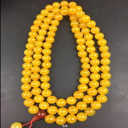 Collier de perles d'agate jaune naturelle de 10 mm avec C1228x