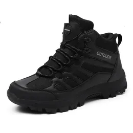 Stövlar Militära fotled Män utomhusläder US Army Hunting Trekking Tactical Combat for Work Shoes Black Size 3949 Bot 231128