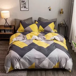 Conjuntos de cama Conjunto de luxo King Size Capa de edredão Folha de cama e fronha Home Impresso Bedclothes Estilo Têxteis Geometria Nórdica