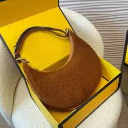 сумка из ягненка Дизайнерские сумки женские полумесяц Наручные сумки кошелек Тедди сумки застежка-молния клатч дизайнерская сумка через плечо женщина полумесяц сумки 231115