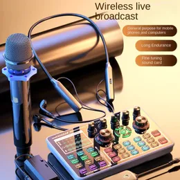 Diğer Elektronik Kablosuz Ses Kartı Canlı Şarkı Söyleme Özel Tiktok Mikrofon Kulaklık Tüm Makinede Tam Ekipman Seti 231128