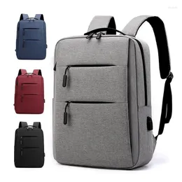 Ryggsäck stora kapacitet ryggsäckar affärer minimalistisk casual resväska vattentät studentdator USB laddningsport