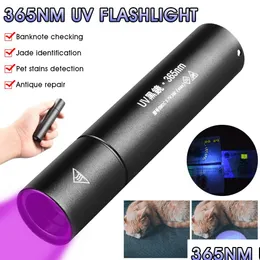 Flashlights Torches New 365Nm Uv Flashlight Black Light Usb Rechargeable Handheld Torch Portable For Detector Dog Urine Pet Stains Bed Dhfls