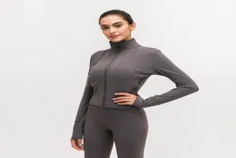 L91 voor zipper splice hardloopjas dames sport jas lange mouw yoga jas elastiek slanke yoga top dames sport shirt5682817