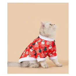 Costumes de chat vêtements de noël pour animaux de compagnie, vêtements doux d'hiver pour chien, sweat à capuche mignon, Costume Chihuahua, tenue cadeau 231124