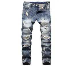 Nostalgic Ripped Hole Jeans Spring Summer Men039s Distressed Biker Pants Fashion Slim Denim Cotton Trousers Size 2842 Pantalon2055999