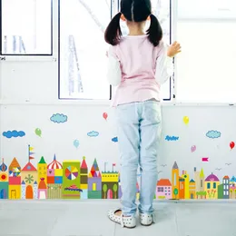 Wall Stickers Cartoon Lovely Castle Kindergarten Classroom Arrangement Children 's Room Decoration Self-adhesive Wallpaper