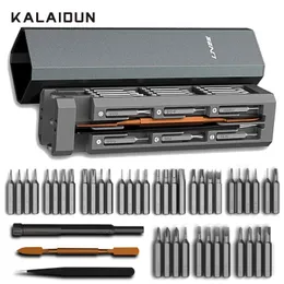 Kits Kalaidun 44 I 1 Skruvmejseluppsättning Precision Magnetiska bitar Torx Skruv Driver Kit Dismoundable Tool -fodral för att titta på PC -telefonreparation