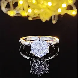 Designer Vorschlag Ring Hochzeit Luxus-Diamant-Schmuck Europäische Schönheit einfach verblassen nicht Ring weiblichen Großhandel Direktverkauf