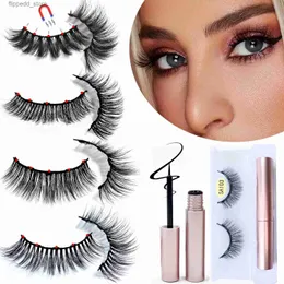 False Eyelashes Magnetic Eyelashes With Eyeliner Kit 1Pair / Pack Reusable Most Natural Looking 3d Faux Mink Lashes No Glue magnetic lashes Q231129