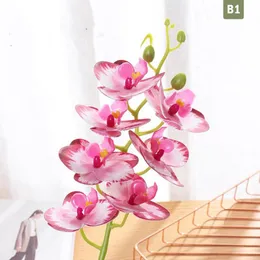 Flores decorativas grinaldas artificiais pvc borborfly orquídea phalaenopsis buquet para casamento christams decoração de casa diy home jardim falso pott
