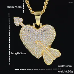 Pendant Necklaces 2023 European And American Jewelry Heart-shaped Broken Heart Men Women's Couple Full Of Zircon Hip Hop Necklace