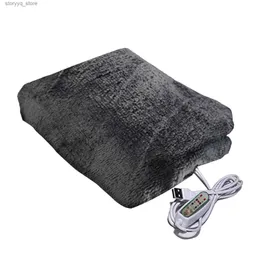بطانية كهربائية USB تسخين آلة السفر قابلة للغسل لسرير أريكة 3 مستويات محمولة كهربائية شتاء دافئ سيارة أفخم لينة شال التخييم Q231130