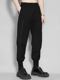 Men's Tracksuits Fall Dark Personality Irregular Lines Stitching Design Sense Casual Foot Nine-point Pants Men