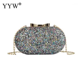 Sacs de soirée Pochette à paillettes Sac à main de fête Chaîne Bandoulière pour femmes 2021 Mode Mini Luxe Mariage Embrayages Fille Sac à main279q