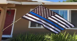 90150 cm Polizeibeamte der USA, US-amerikanische Polizei, dünne blaue Linie, USA-Flagge mit Ösen, Heimdekoration, 90 x 150 cm, Bannerflaggen EWE94408273