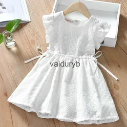 Girl's Dresses Summer Kids Party Baby Girls Princess Dress Cotton White Sleeveless Embroidery Casual Fashion Clothesvaiduryb