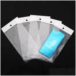 Packing Bags Packages Wholesale 300Pcs/ Lot 11Cmx20Cm 4 3X7 9 Clear Selfadhesive Seal Plastic Bag Opp Poly Retail Packaging With Han Dhgpi