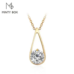 Chokers MINTYBOX 60mm D VVS1 Color Luxury Pendant for Women Soild 10K 14K 18K Real Diamond Classic Necklace Wedding Gift 231129