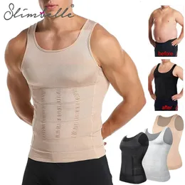 Waist Tummy Shaper Mens Slimming Body Vest Shirt Abs Abdomen Shaping Slim Tank Top Undershirt Trainer Control Compression Shirts 231129