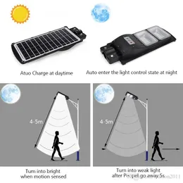 All in One Solar LED Street Light 30W/60W/90W LED Solar Lights PIR Motion Sensor Timing Lamp with Remote Control for Plaza Garden LL