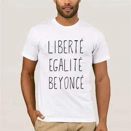 Men's T Shirts Summer Fit Slim Men T-Shirts Cotton Sportswear Liberte Egalite Beyonce T-Shirt Round Neck Cool Man's