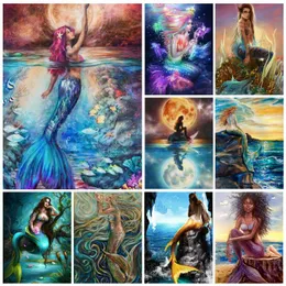 Stitch 5d Full Square/Round Diamond Painting Mermaid Sea Fairy Cross Stitch Art Picture Handmade Gift For Home Decoration
