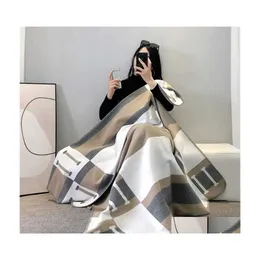 Cobertores Designer Cashmere Luxury Letter Viagens Home Jogue Summer Air Conditioner Blanket Beach Towel Womens Shawlet Drop Deliver Dhsbo