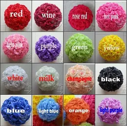 Decorative Flowers 8"/20 CM Artificial Rose Silk Flower Kissing Balls White Ball For Christmas Ornaments Wedding Party Decoration 16