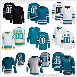 ステッチされたホッケージャージ44マークエドウアードVlasic 62 Kevin Labanc 39 Logan Couture 48 Tomas Hertl 29 Mackenzie Blackwood 38 Ferraro 94 Barabanov 36 Kaapo KahkoneNedaw