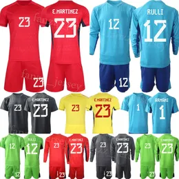 Milli Takım GK Uzun Kollu Arjantin Futbolu Geronimo Rulli Jersey Set Kaleci Emiliano Martinez Romero Marchesin Musso Futbol Gömlek Kitleri 23/24 Mens Çocuklar