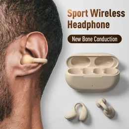 Headsets TWS Bone Conduction Bluetooth Earphones 5 3 Ear Clip Earring Wireless Headphones with Mic Noise Reduction HiFi Sports Headset 231128