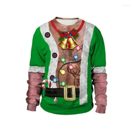 Men's Hoodies Crewneck Ugly Christmas Sweaters For Men Women Pullovers Funny 3D Santa Claus Cosplay Hoodie Winter In & Sweatshirts