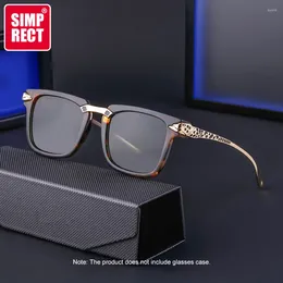Sunglasses SIMPRECT Vintage Leopard Square Women 2023 Quality Designer UV Protection Sun Glasses For Men Oculos