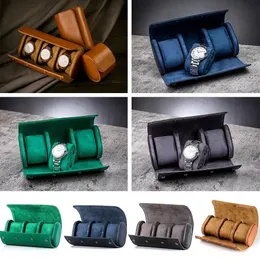 Watch Boxes Cases 1/2/3 Slot Travel Watch Storage Box Portable Vintage Watch Roll Display Case 231128