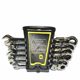 Gears Wrench Set Keys Set Open End Wrenches Aktiviteter Ratchet Repair Tools to Cykelmoment Skiftnyckelkombination Skannerbil Reparation T297N