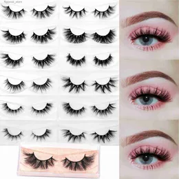 Falska ögonfransar 3D Mink Eyelashes Curly Mink Hair False Eyelashes Naturliga tjocka långa ögonfransar fluffig smink Fake Eyelash Popular 5D Mink Lashes Q231129