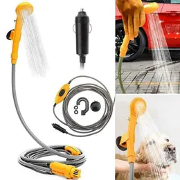 Borse da esterno Doccia da campeggio Kit borsa per acqua elettrica 12V per lavaggio auto da viaggio Escursionismo Piante da fiore Irrigazione 231128