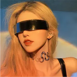 Discoteche Occhiali da sole 10 colori Cyberpunk Futuristico One Piece Bounce Personalizzato Halloween Cosplay Occhiali da sole Uv400 Square Ladies Shades Gafas De Sol