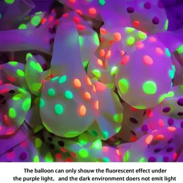 Andra evenemangsfestleveranser 102030st Neon Happy Birthday Balloons 12inch UV Glow Blacklight Latex Globos Kids Baby Shower Decor 230428
